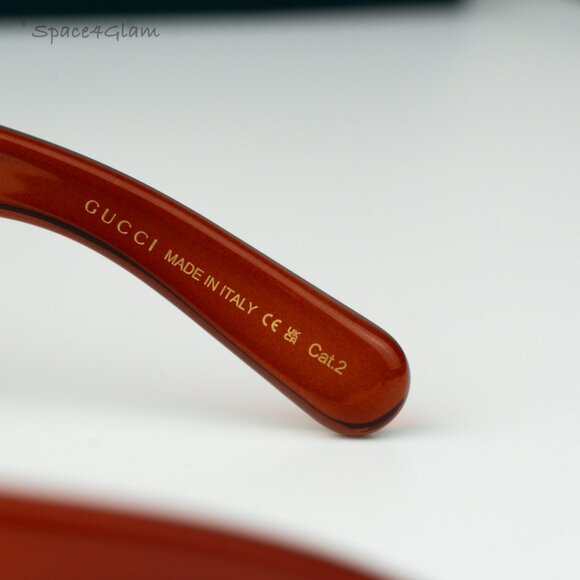 Gucci Women Sunglasses Transparent Burgundy Brown Square GG1402S 003 BRAND NEW main image 7